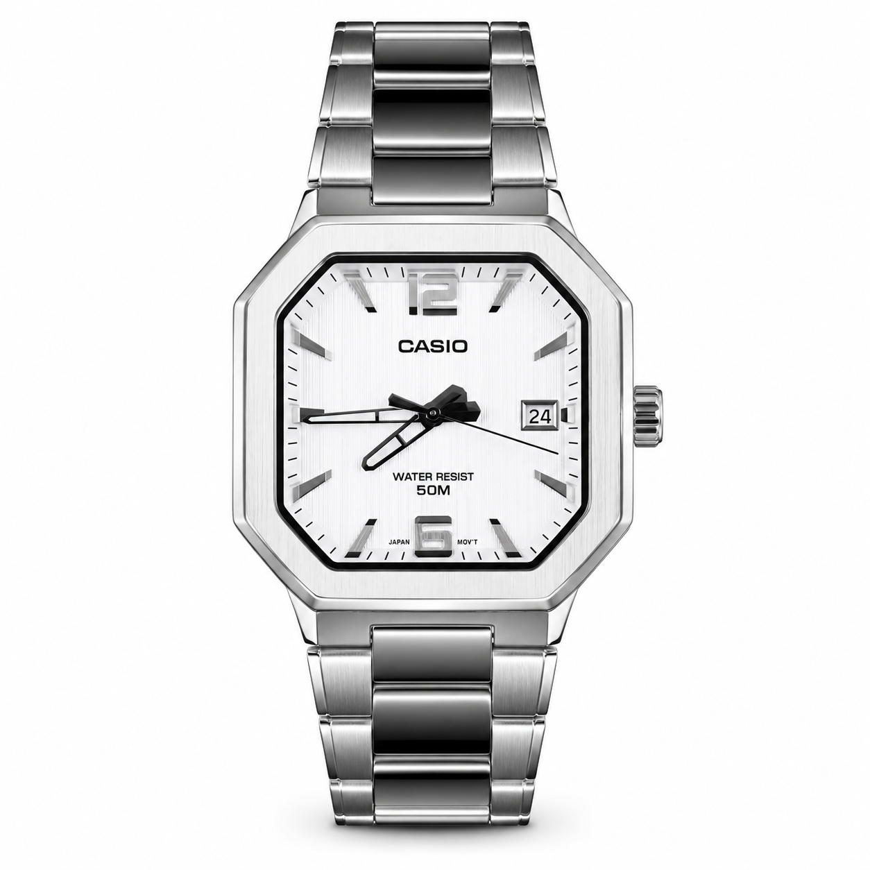 Casio MTP-E735D-7AVDF Erkek Kol Saati – Beyaz Kadran / Çelik Kordon