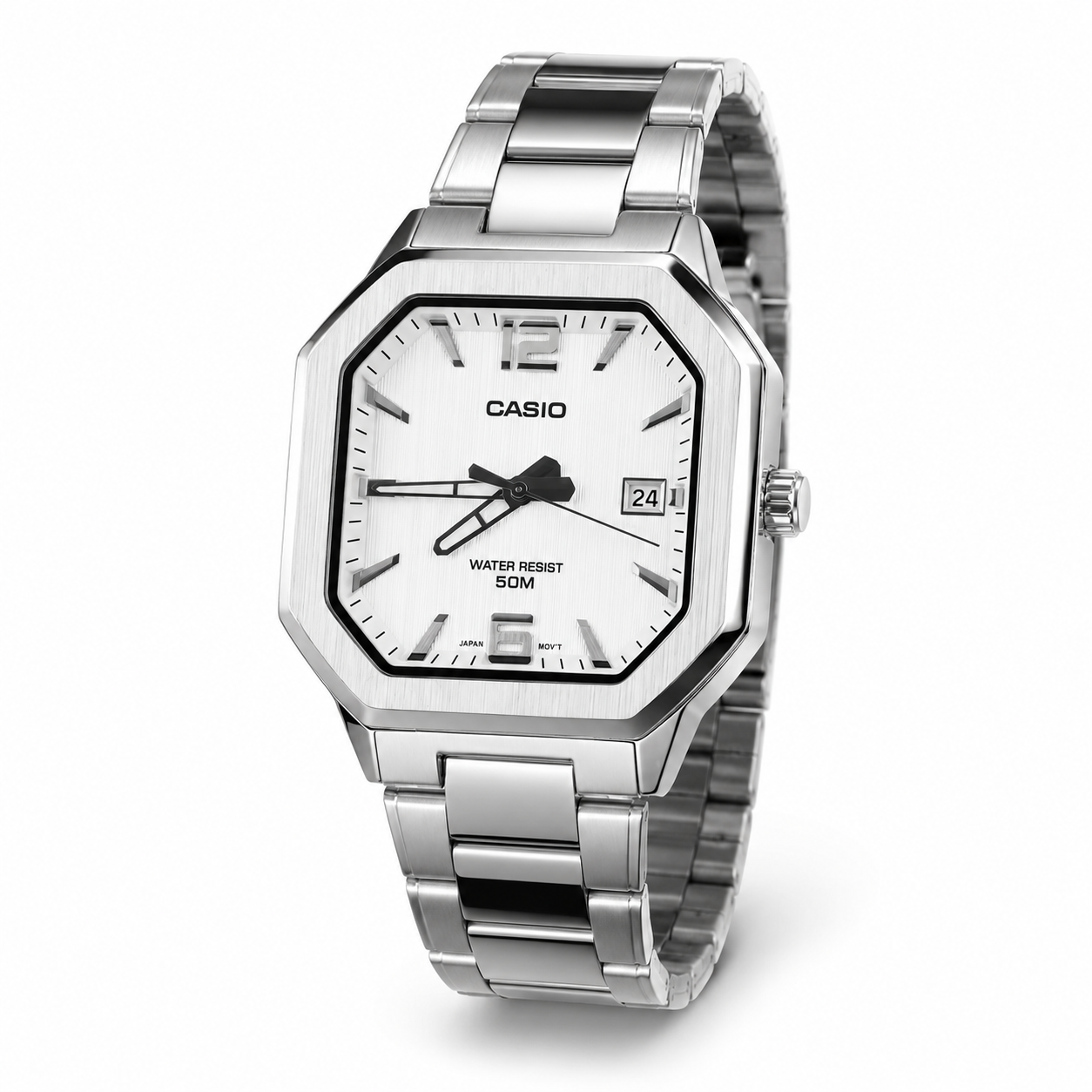 Casio MTP-E735D-7AVDF Erkek Kol Saati – Beyaz Kadran / Çelik Kordon